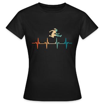 Herzschlag-Sprung - Frauen T-Shirt - Schwarz - Vorne - AI Model Female 172 dark (172cm)