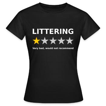 Gegen Anti Umweltverschmutzung 1 Stern Bewertung - Frauen T-Shirt - Schwarz - Vorne - AI Model Female 172 dark (172cm)