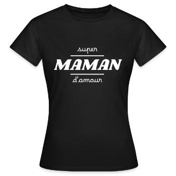 Super Liebe Mama - Frauen T-Shirt - Schwarz - Vorne - AI Model Female 172 dark (172cm)