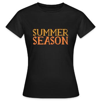 Saison d’été - Saison d’été - Soleil - Plage - T-shirt Femme - noir - Devant - AI Model Female 172 dark (172cm)