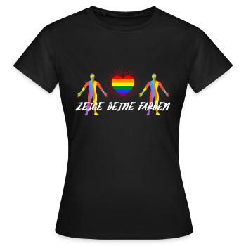 Zeige deine Farben - Frauen T-Shirt - Schwarz - Vorne - AI Model Female 172 dark (172cm)