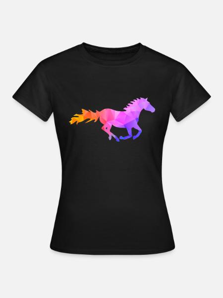 Galoppierendes Pferd Galopp - Frauen T-Shirt - Schwarz
