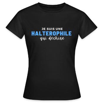 halterophile qui déchire - T-shirt Femme - noir - Devant - AI Model Female 172 dark (172cm)