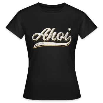 Vintage Ahoi - Frauen T-Shirt - Schwarz - Vorne - AI Model Female 172 dark (172cm)