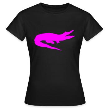Krokodil (einfarbig) - Frauen T-Shirt - Schwarz - Vorne - AI Model Female 172 dark (172cm)