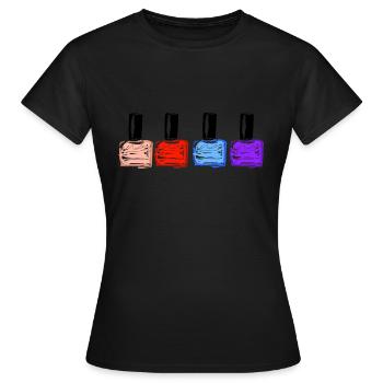 Vernis à ongles manucure pédicure ongles design des ongles - T-shirt Femme - noir - Devant - AI Model Female 172 dark (172cm)