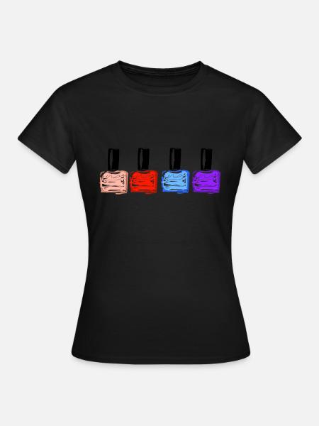 Vernis à ongles manucure pédicure ongles design des ongles - T-shirt Femme - noir