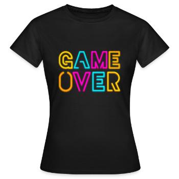 Game Over - Frauen T-Shirt - Schwarz - Vorne - AI Model Female 172 dark (172cm)