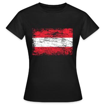 Flagge von Oesterreich Austria - Frauen T-Shirt - Schwarz - Vorne - AI Model Female 172 dark (172cm)