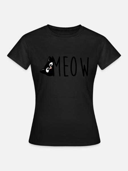 Chemise chat chat miaou - Dame-T-shirt - sort