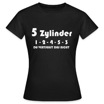 5 Zylinder - Frauen T-Shirt - Schwarz - Vorne - AI Model Female 172 dark (172cm)