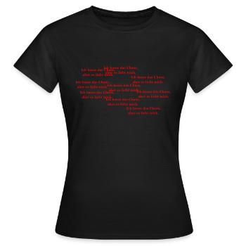 ich hasse das Chaos - Frauen T-Shirt - Schwarz - Vorne - AI Model Female 172 dark (172cm)