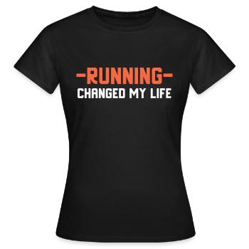 Running, running - Women's T-Shirt - black - Front - AI Model Female 172 dark (172cm)