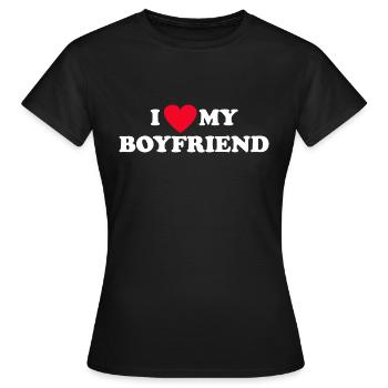I Love My Boyfriend - Frauen T-Shirt - Schwarz - Vorne - AI Model Female 172 dark (172cm)