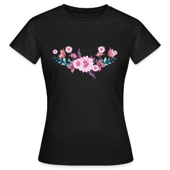Fleurs - T-shirt Femme - noir - Devant - AI Model Female 172 dark (172cm)