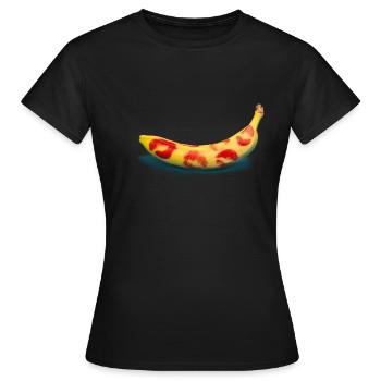 Rouge à lèvres banane - T-shirt Femme - noir - Devant - AI Model Female 172 dark (172cm)