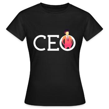 Pdg chef de la conception pour un chef de la direction - T-shirt Femme - noir - Devant - AI Model Female 172 dark (172cm)