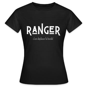 ranger c'est déplacer le bordel - T-shirt Femme - noir - Devant - AI Model Female 172 dark (172cm)
