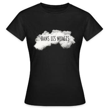 Dans les nuages - pour les rêveurs - T-shirt Femme - noir - Devant - AI Model Female 172 dark (172cm)