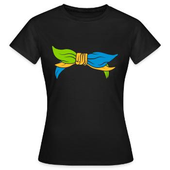 Bunte weibliche Kopfbedeckung Kopftuch - Frauen T-Shirt - Schwarz - Vorne - AI Model Female 172 dark (172cm)