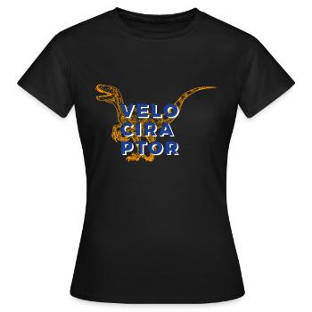 Dinosaurier Velociraptor prähistorisch Urzeit - Frauen T-Shirt - Schwarz - Vorne - AI Model Female 172 dark (172cm)