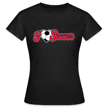 I love Soccer - Frauen T-Shirt - Schwarz - Vorne - AI Model Female 172 dark (172cm)