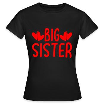 Big Sister Hearts - Women's T-Shirt - black - Front - AI Model Female 172 dark (172cm)
