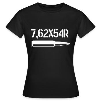 Patronen und Munition 7.62x54r - Frauen T-Shirt - Schwarz - Vorne - AI Model Female 172 dark (172cm)