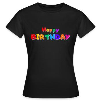Bon anniversaire - T-shirt Femme - noir - Devant - AI Model Female 172 dark (172cm)