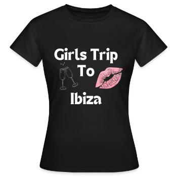 Voyage entre filles à Ibiza pour enterrement de vie de jeune fille - T-shirt Femme - noir - Devant - AI Model Female 172 dark (172cm)