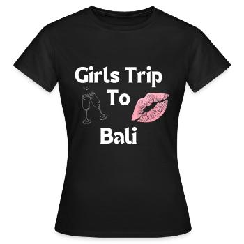 Voyage entre filles à Bali pour un enterrement de vie de jeune fille - T-shirt Femme - noir - Devant - AI Model Female 172 dark (172cm)