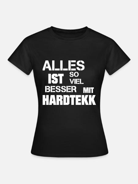 Hardtekk - Merch - Tekk - Geschenk - Frauen T-Shirt - Schwarz