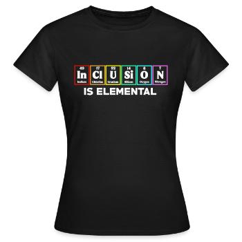 Inklusion ist elementar LGBT-Flagge Gay Pride Month - Frauen T-Shirt - Schwarz - Vorne - AI Model Female 172 dark (172cm)