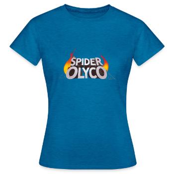 Logo - Frauen T-Shirt - Antikblaues Saphir meliert - Vorne - AI Model Female 172 dark (172cm)
