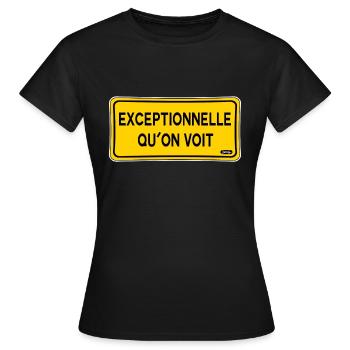 Exceptionnelle qu'on voit - T-shirt Femme - noir - Devant - AI Model Female 172 dark (172cm)