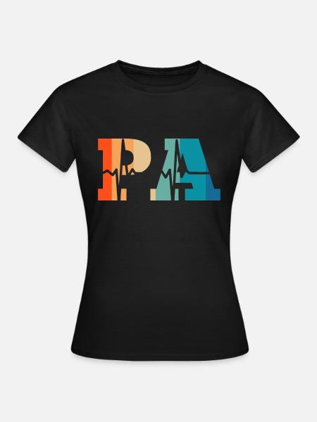 Herzschlag Retro Arzthelferin - Frauen T-Shirt - Schwarz