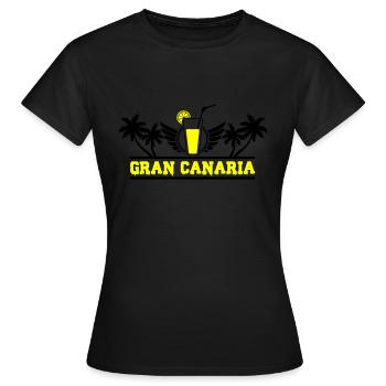 Gran Canaria - Frauen T-Shirt - Schwarz - Vorne - AI Model Female 172 dark (172cm)