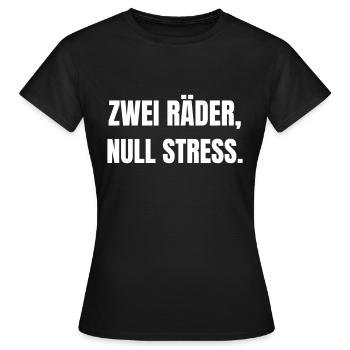 Deux roues, zéro stress. - T-shirt Femme - noir - Devant - AI Model Female 172 dark (172cm)