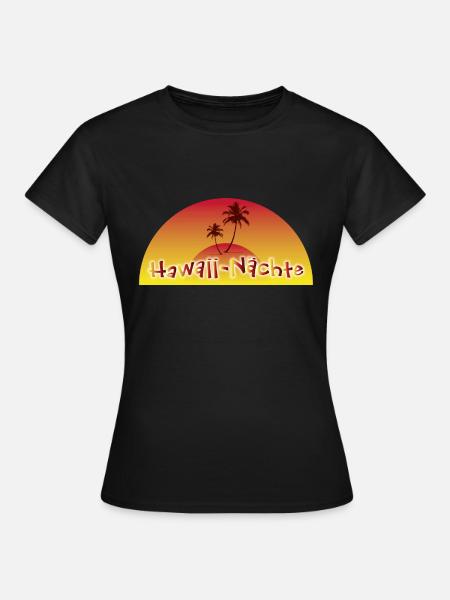 Hawaii-Nächte - Palme - Frauen T-Shirt - Schwarz
