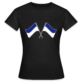 Enseigne bleu-blanc | drapeau | Football | stade - T-shirt Femme - noir - Devant - AI Model Female 172 dark (172cm)
