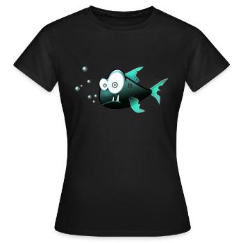 Verwirrter Fisch - Frauen T-Shirt - Schwarz - Vorne - AI Model Female 172 dark (172cm)