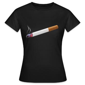 Zigarette - Frauen T-Shirt - Schwarz - Vorne - AI Model Female 172 dark (172cm)