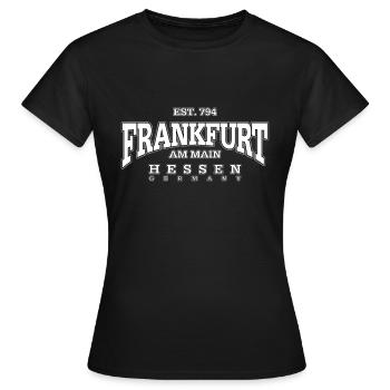 Francfort-sur-le-Main (blanc) - T-shirt Femme - noir - Devant - AI Model Female 172 dark (172cm)