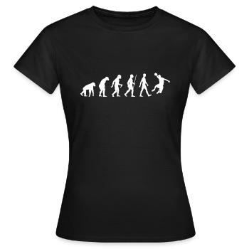 Entwicklung des Handballmenschen - Frauen T-Shirt - Schwarz - Vorne - AI Model Female 172 dark (172cm)