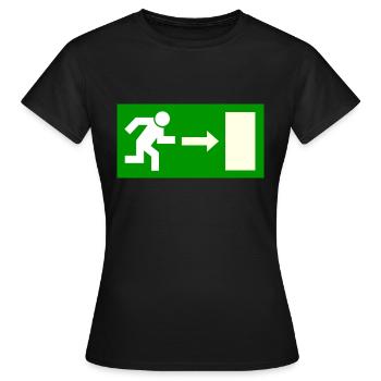 Exit sign template to personalize - Women's T-Shirt - black - Front - AI Model Female 172 dark (172cm)