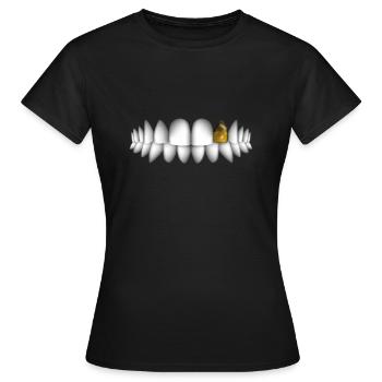 dents avec dent d'or - T-shirt Femme - noir - Devant - AI Model Female 172 dark (172cm)
