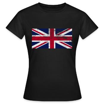 Union Jack rétro - T-shirt Femme - noir - Devant - AI Model Female 172 dark (172cm)