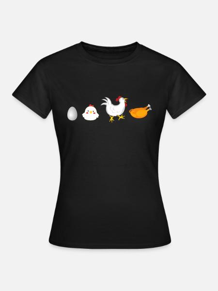 évolution œuf poulet coq poule original - Dame-T-shirt - sort