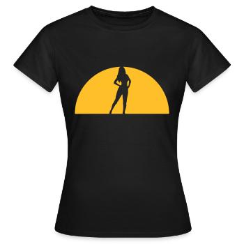 Abendsonne Frau Sexy - Frauen T-Shirt - Schwarz - Vorne - AI Model Female 172 dark (172cm)