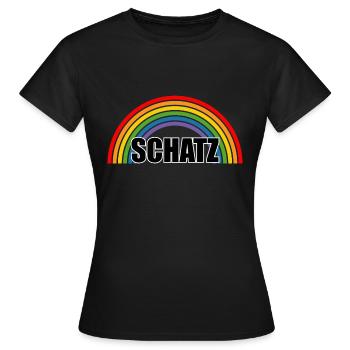 Regenbogen Schatz - Frauen T-Shirt - Schwarz - Vorne - AI Model Female 172 dark (172cm)
